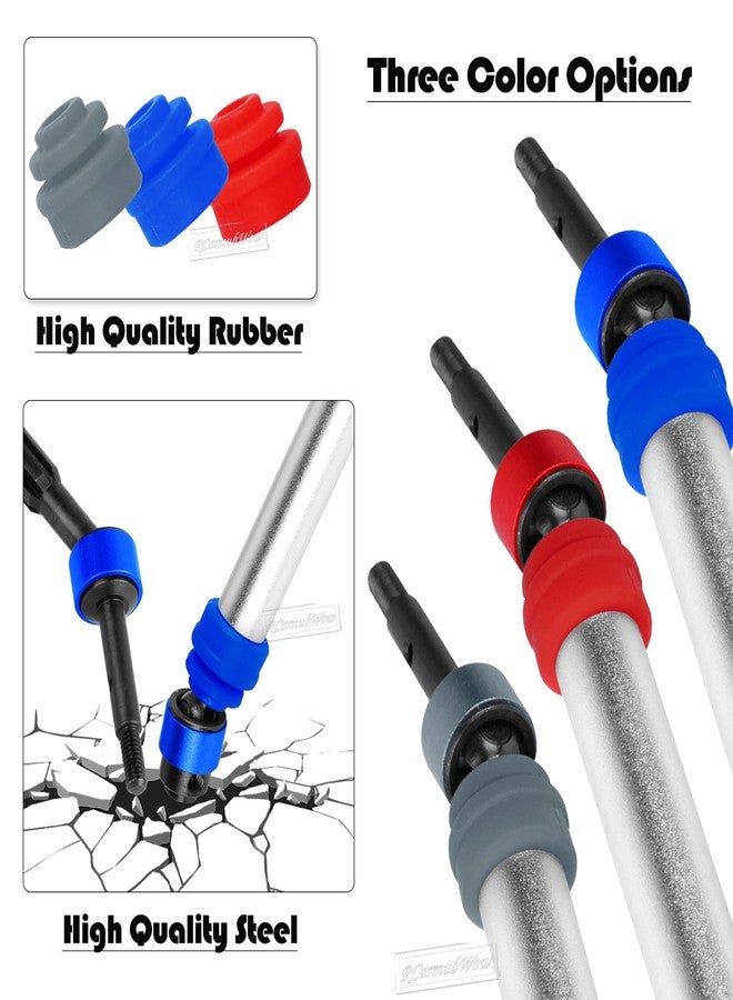 قطع غيار RcarmubWow RC Driveshafts Axle Upgrades لسيارة 1/10 Slash 2WD (VXL)، أعمدة نقل حركة أمامية وخلفية من الفولاذ الصلب CVD، قطعتان، فضي وأزرق داكن - Image 4